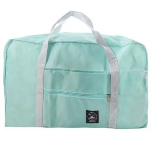 Lightweight Light Teal Foldable Weekend Tote Bag